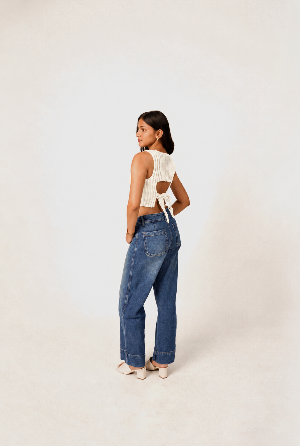 Verso Back Tie Crochet Top