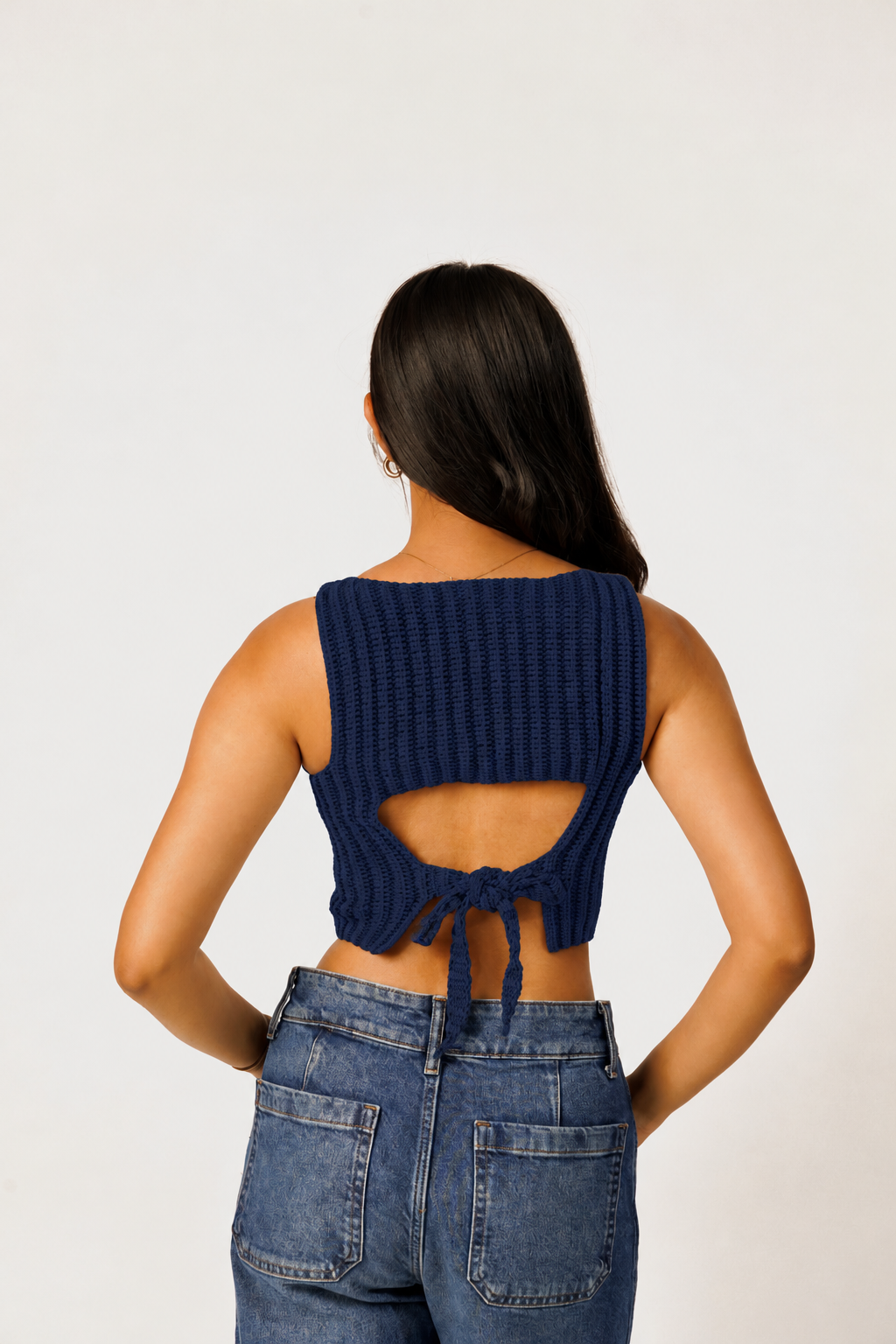 Verso Back Tie Crochet Top