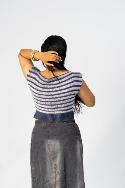 Soft handmade crochet top with breathable structure