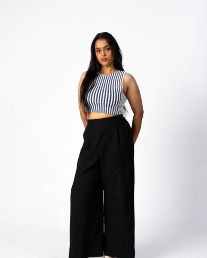 Model wearing Verso back tie crochet top by Ritika Dacha